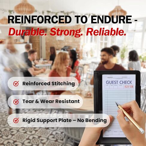 LINTRU Server Book, Reinforced & Durable Server Books for Waitress, Polished & Professional Waitress Book, Organized & Functional Serving Book, Waitress Books for Servers for Restaurants and Cafés in Kuwait