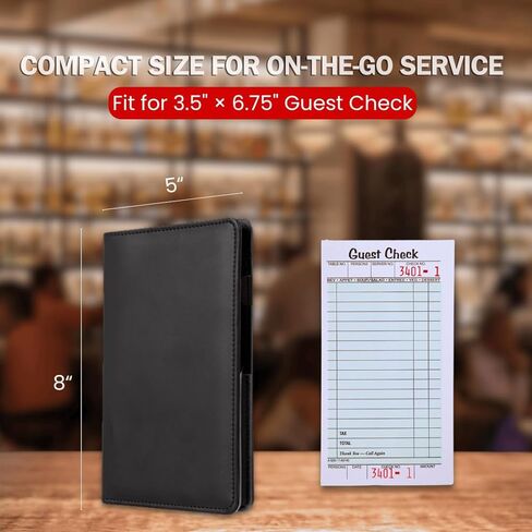 LINTRU Server Book, Reinforced & Durable Server Books for Waitress, Polished & Professional Waitress Book, Organized & Functional Serving Book, Waitress Books for Servers for Restaurants and Cafés in Kuwait