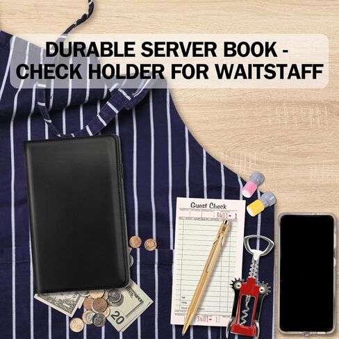 LINTRU Server Book, Reinforced & Durable Server Books for Waitress, Polished & Professional Waitress Book, Organized & Functional Serving Book, Waitress Books for Servers for Restaurants and Cafés in Kuwait