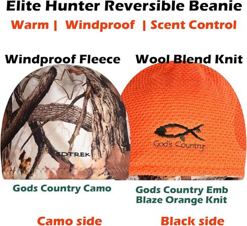 EDTREK Elite Hunter قبعة صوف مموهة قابلة للعكس لصيد الغزلان قبعة صيد البط in Saudi Arabia
