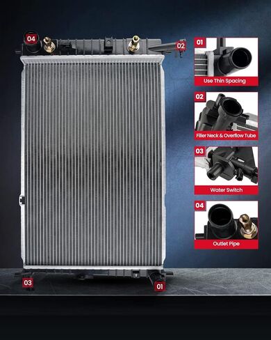 CU2172 KAX Replacement Radiator for B2500 1998-2001, Ranger 1998-2001 2.5L, Automotive Radiators in Saudi Arabia