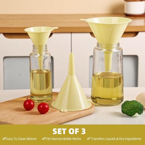 Plastic Kitchen Funnel Set of 3, Round Kitchen Funnels for Filling Bottles, Durable and Multifunctional Funnels for Filling Canning, Cooking, Lab or Car Oil in Saudi Arabia