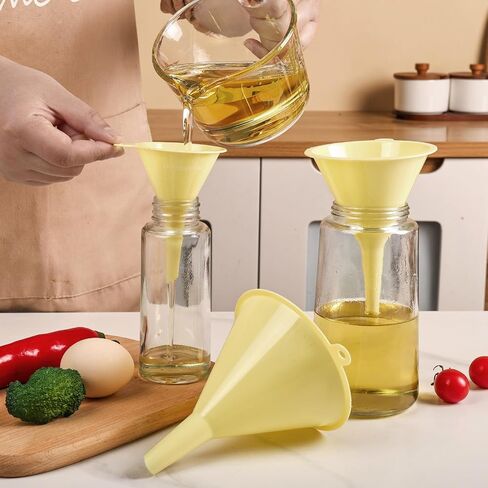 Plastic Kitchen Funnel Set of 3, Round Kitchen Funnels for Filling Bottles, Durable and Multifunctional Funnels for Filling Canning, Cooking, Lab or Car Oil in Saudi Arabia