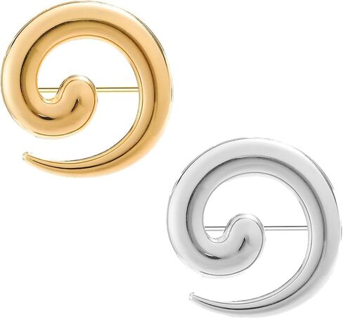 Spiral Brooch for Women Gold Chunky Swirl Pin Silver Spiral Statement Brooches Minimalist Brooches Pins Fashion Statement Jewelry Accessories in Saudi Arabia