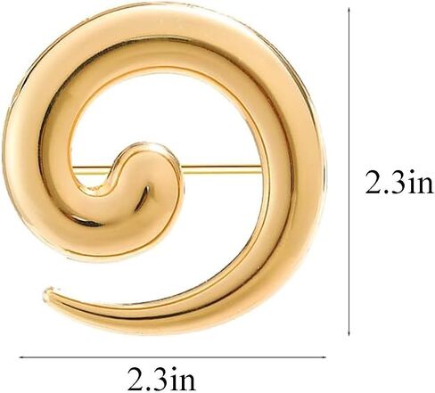 Spiral Brooch for Women Gold Chunky Swirl Pin Silver Spiral Statement Brooches Minimalist Brooches Pins Fashion Statement Jewelry Accessories in Saudi Arabia