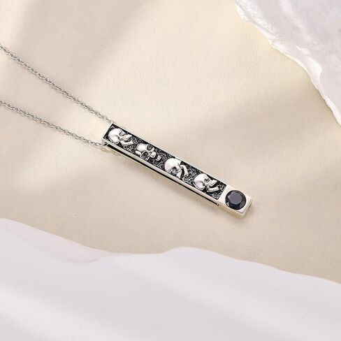 قلادة قوطية 925 الجنيه الفضي الفضي يدوية سوداء قلادة قلادة قلادة القوطية الجمجمة المجوهرات للنساء in Kuwait