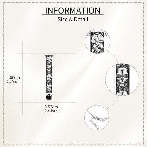 قلادة قوطية 925 الجنيه الفضي الفضي يدوية سوداء قلادة قلادة قلادة القوطية الجمجمة المجوهرات للنساء in Kuwait