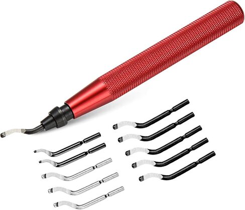 10 Piece High Speed Steel Blade Deburring Tool Set, For Metal Aluminum, Copper, Resin, PVC Pipe, 3D Printing, Wood Edge Treatment, High Quality Metal Handles, Deburring Manual Chamfering, Reamer Tools in Saudi Arabia