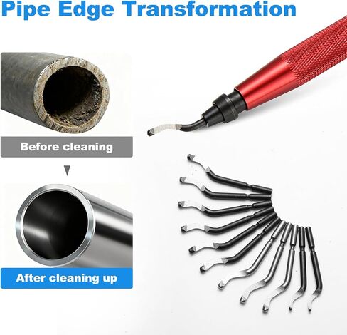 10 Piece High Speed Steel Blade Deburring Tool Set, For Metal Aluminum, Copper, Resin, PVC Pipe, 3D Printing, Wood Edge Treatment, High Quality Metal Handles, Deburring Manual Chamfering, Reamer Tools in Saudi Arabia
