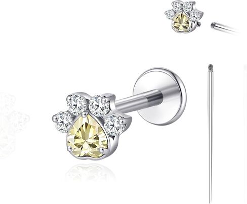 limerencia 18G Titanium Body Piercing Jewelry, Internally Threaded Flat Back Earring Tragus Helix Cartilage Conch Medusa Stud Earring for Women Men 1PC in Saudi Arabia