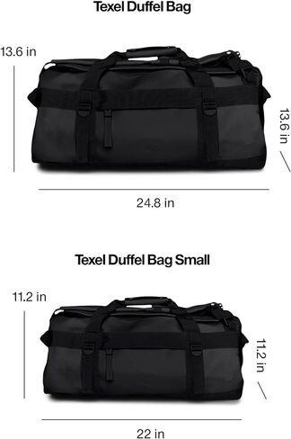 حقيبة RAINS Texel Duffel صغيرة - حقيبة دفل خضراء مقاومة للماء مع سحاب إغلاق على شكل حرف U، وجيوب شبكية، وأشرطة ضغط، ومقابض حمل مبطنة - ضمان لمدة عامين in Saudi Arabia
