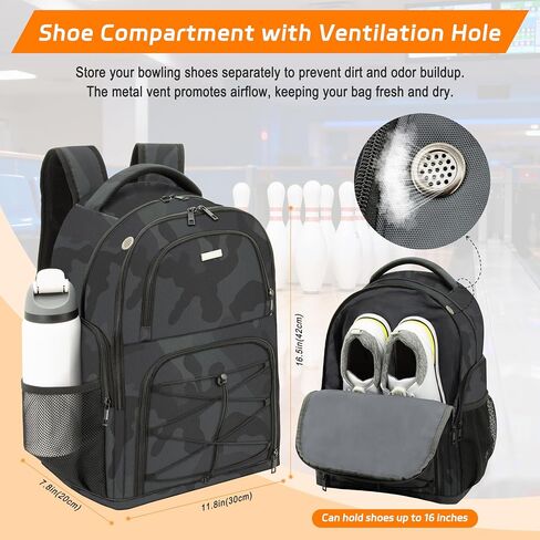 Bowling bag, Single-ball bowling backpack with separate compartments for shoes and accessories in Saudi Arabia