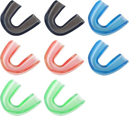 8 Pcs Sports Mouth Guards - Clear EVA Mouth Guard for Braces for Sports for Basketball, Boxing & More - Youth & Adult Fit, Mouth Pieces Football Mouthpiece in Saudi Arabia