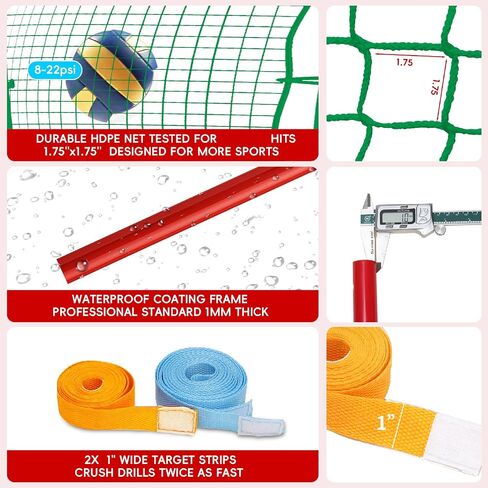 Volleyball Rebounder Net 7x4 Ft, 5-Angle Adjustable Rebounder Net for Practicing Digging, Setting, Spiking, Bounce Back Training Equipment with 2 Target Stripes & Portable Travel Bag for Storage in Saudi Arabia