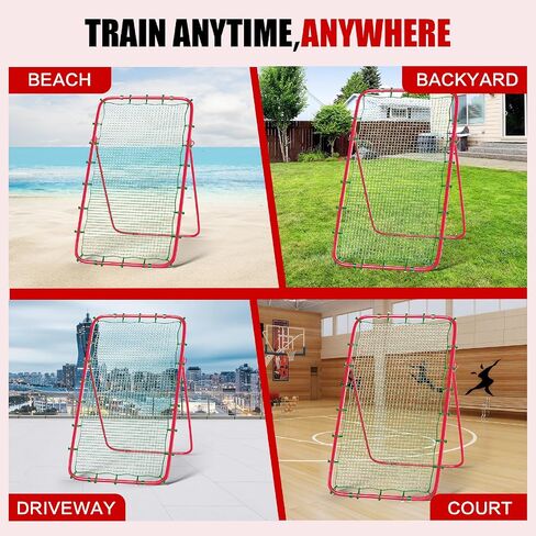 Volleyball Rebounder Net 7x4 Ft, 5-Angle Adjustable Rebounder Net for Practicing Digging, Setting, Spiking, Bounce Back Training Equipment with 2 Target Stripes & Portable Travel Bag for Storage in Saudi Arabia
