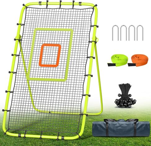 Volleyball Rebounder Net 7x4 Ft, 5-Angle Adjustable Rebounder Net for Practicing Digging, Setting, Spiking, Bounce Back Training Equipment with 2 Target Stripes & Portable Travel Bag for Storage in Saudi Arabia