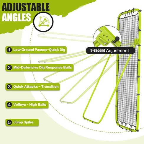 Volleyball Rebounder Net 7x4 Ft, 5-Angle Adjustable Rebounder Net for Practicing Digging, Setting, Spiking, Bounce Back Training Equipment with 2 Target Stripes & Portable Travel Bag for Storage in Saudi Arabia