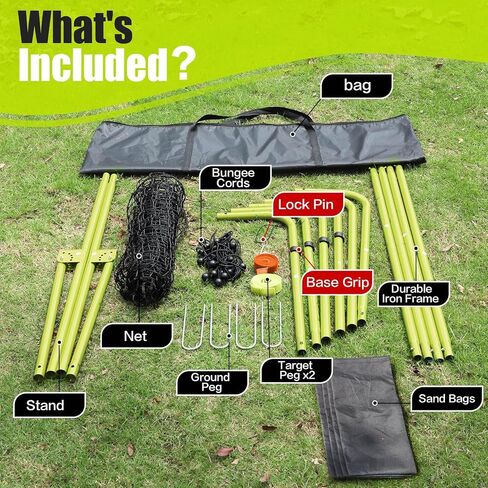 Volleyball Rebounder Net 7x4 Ft, 5-Angle Adjustable Rebounder Net for Practicing Digging, Setting, Spiking, Bounce Back Training Equipment with 2 Target Stripes & Portable Travel Bag for Storage in Saudi Arabia