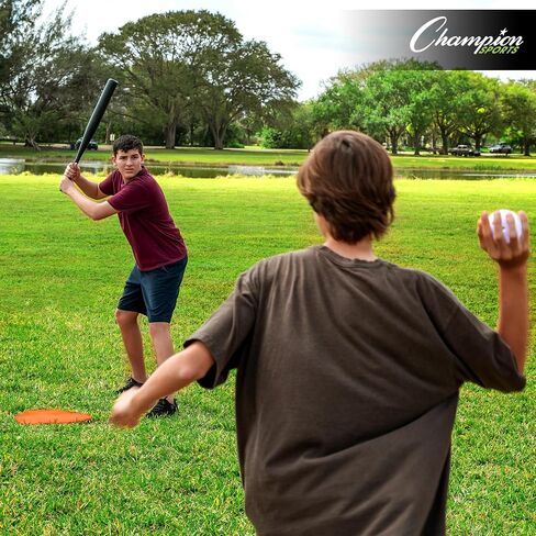 Champion Sports Throwdown Base Set: 4 Baseball & Softball Rubber Throw Down Bases - Training & Practice Equipment, Orange , 1" x 17" x 17" in Saudi Arabia