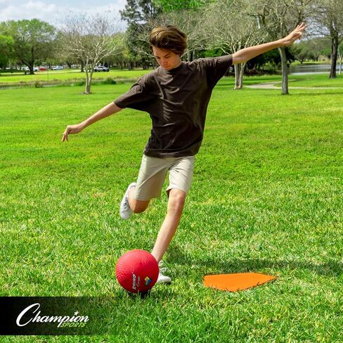 Champion Sports Throwdown Base Set: 4 Baseball & Softball Rubber Throw Down Bases - Training & Practice Equipment, Orange , 1" x 17" x 17" in Saudi Arabia