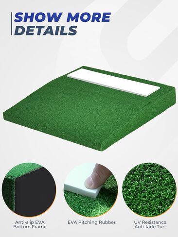 Pitching Mound, Portable Pitchers Mound with Non-Slip Rubber Plate, 6" Foldable Wooden Pitching Mounds for Baseball Softball Pitching Taining in Saudi Arabia