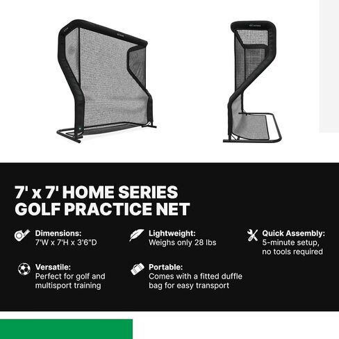 سلسلة Net Return Pro - Pro Golf & Multi -Sport Practice Net | 8'W x 7'6 "H | موثوق بها من قبل 2x بطل الولايات المتحدة المفتوح برايسون ديهامبو | #1 شبكة في الجولف | المحمول | داخلي أو في الهواء الطلق | عودة الكرة الفورية in Kuwait