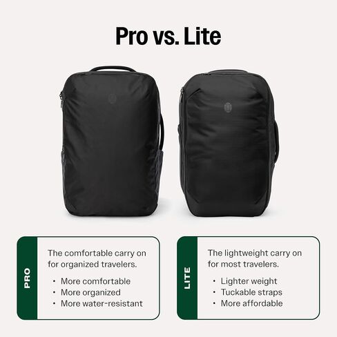 40L Travel Backpack Lite, Black - Large Carry-On Travel Backpack for Men and Women - Durable, Comfortable, Easy to Pack, Airline-Approved Bag with Laptop Compartment in Saudi Arabia