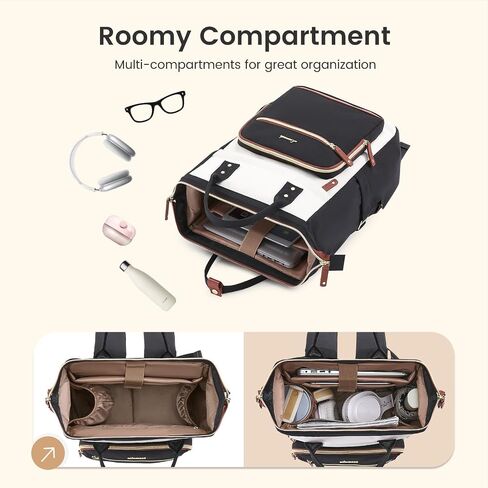 LOVEVOOK Laptop Backpack for Women Work Bag with Large Capacity Cup Side Pocket, 15.6 Inch Waterproof Computer Backpacks Purse, College Bookbag for School, Business, Teacher, Travel in Saudi Arabia