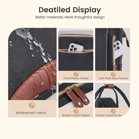 LOVEVOOK Laptop Backpack for Women Work Bag with Large Capacity Cup Side Pocket, 15.6 Inch Waterproof Computer Backpacks Purse, College Bookbag for School, Business, Teacher, Travel in Saudi Arabia