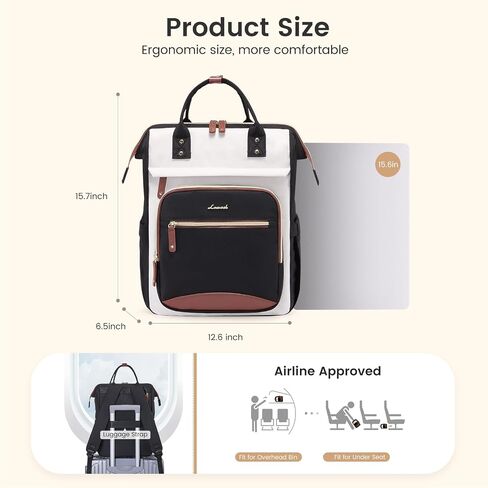 LOVEVOOK Laptop Backpack for Women Work Bag with Large Capacity Cup Side Pocket, 15.6 Inch Waterproof Computer Backpacks Purse, College Bookbag for School, Business, Teacher, Travel in Saudi Arabia