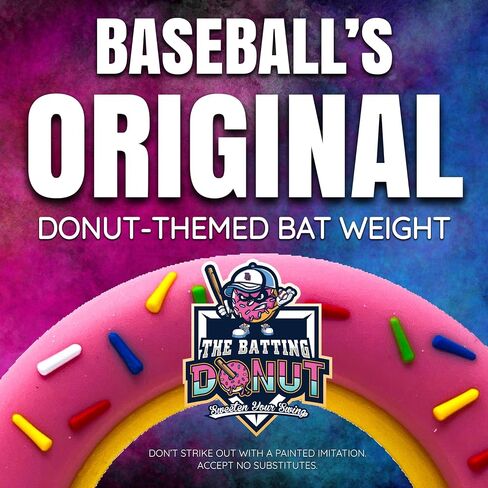 The Batting Donut ™ | أوزان الخفافيش الأصلية التي تحمل عنوان الدونات منذ عام 2022 | 9oz و 16oz | 3 ألوان حلوة | تصميم ثلاثي الأبعاد خالي من الخدش | لجميع الأعمار | بناء القوة ، تعزيز الثقة in Saudi Arabia