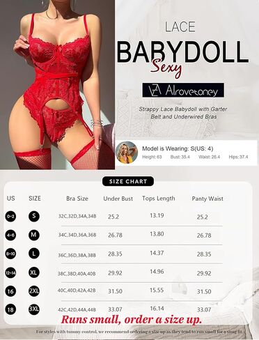 Sexy Lingerie Set 4pcs Teddy Bodysuit With Bra And Panties & Thigh Highs, Spliced With Decorative Ribbon S-2XL in Kuwait