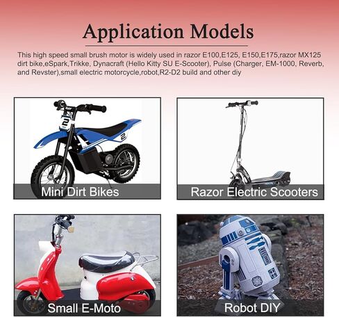 24V 150W Electric Scooter Motor with 9 Tooth 25H Chain Sprocket MY6812 Electric Brushed Motor 2750RPM High Speed Small Brush DC Motor for Razor Scooter E100 Electric Dirt Bike MX125 Motor Replacement in Saudi Arabia