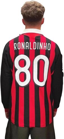 Ronaldinho Retro Long Sleeve Soccer Jersey for Men Fan Version in Saudi Arabia
