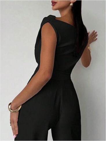 Women's Off The Shoulder Wrap Tank Top Sleeveless Tight Elegant Formal Party Going Out Tops in Saudi Arabia
