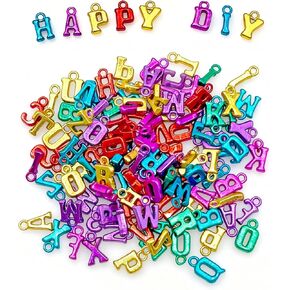 400pcs Large Alphabet Letter Beads,A-Z Big Bubble Letter Charms for Jewelry Making, Bracelets, Necklaces, Keychains, DIY Crafts, Plastic Beads for Personalized Accessories in Kuwait