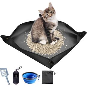 BNOSDM Travel Litter Box for Cats Portable Litter Boxes Kit Foldable Litterbox with Scoop Bowl Waterproof & Non-Stick for Car, Hotels, Outings, Temporary Stays in Saudi Arabia
