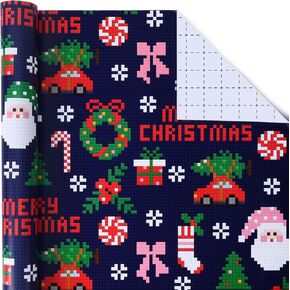 ورقة تغليف عيد الميلاد القابلة للانعكاس Biobrown ، 17 بوصة × 33 قدمًا (47 قدمًا مربعًا) ، كسارة البندق على رقائق ذهبية مع تصميم عطلات سعيدة ، غلاف هدايا للعيد لعيد الميلاد ، احتفال حفلة عيد الميلاد in Kuwait