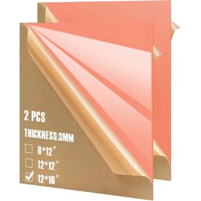 2pack Pastel Cell Cast Acrylic Sheets Raspberry Pink 1/8inch (3mm) 12x12 300x300mm Glossy Matte Laserable Plexiglass Sheets Plasitc Board for Laser Cutting Engraving DIY Project Craft Sign in Kuwait