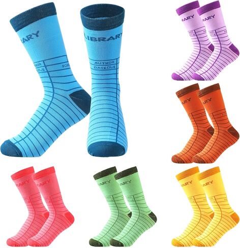 6 Pair Reader Socks for Book Lovers Gifts Cute Bookish Reading Themed Socks for Women Bookworm Librarian Gifts in Kuwait