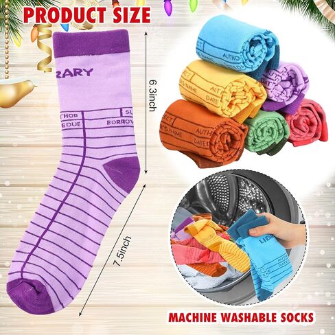 6 Pair Reader Socks for Book Lovers Gifts Cute Bookish Reading Themed Socks for Women Bookworm Librarian Gifts in Kuwait