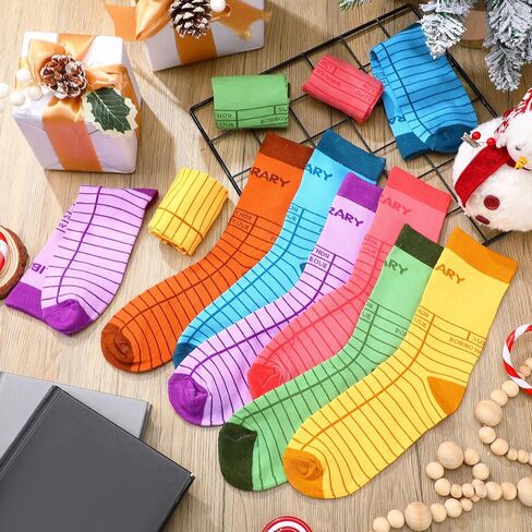 6 Pair Reader Socks for Book Lovers Gifts Cute Bookish Reading Themed Socks for Women Bookworm Librarian Gifts in Kuwait