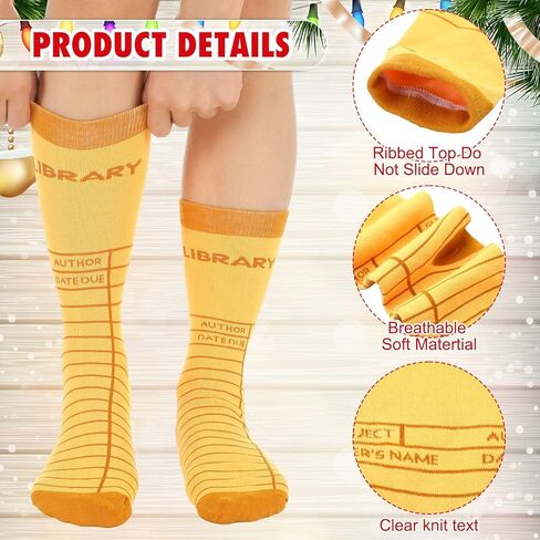 6 Pair Reader Socks for Book Lovers Gifts Cute Bookish Reading Themed Socks for Women Bookworm Librarian Gifts in Kuwait
