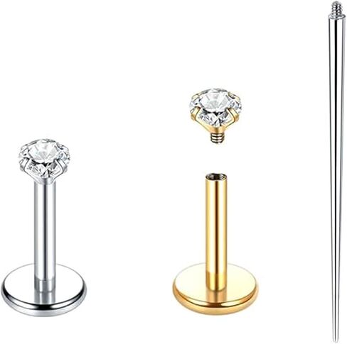 Hypoallergenic Titanium Earrings/Nose Stud Set for back to school(Baby-Safe /Sensitive Skin Approved) Nickel-Free.0.5g Ultra-Lightweight (Lighter Than Raindrops)24/7Comfort.Wear.no discolouring/Waterproof For Daith/Helix/Nostril Piercings Unisex Design in Saudi Arabia