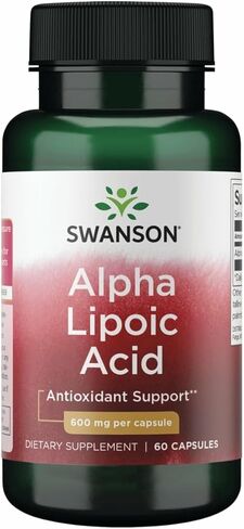 Swanson Alpha Lipoic Acid - Natural Supplement Supporting Healthy Blood Pressure Levels Already Within a Normal Range - Promotes Carbohydrate Metabolism - (60 Capsules, 600mg Each) (2 Pack) in Saudi Arabia