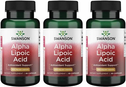 حمض Swanson Alpha Lipoic - المكمل الطبيعي الذي يدعم مستويات ضغط الدم الصحي بالفعل داخل المعدل الطبيعي - يعزز استقلاب الكربوهيدرات - (60 كبسولة ، 600 ملغ لكل منهما) (2 عبوة) in Kuwait