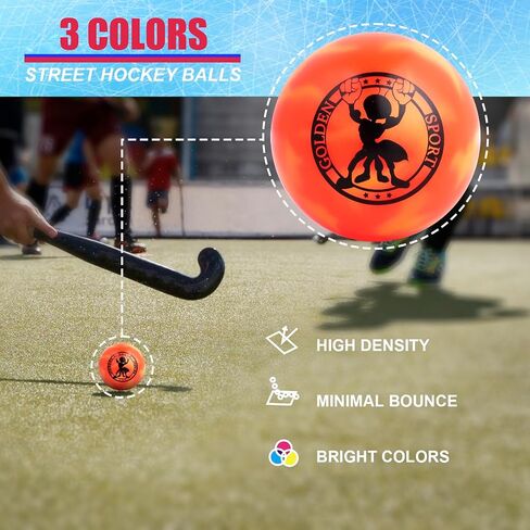 Street Hockey Balls - Official Outdoor Roller Balls for Indoor Games, Ideal for Sports Enthusiasts 12 Pack(Coloured) in Saudi Arabia