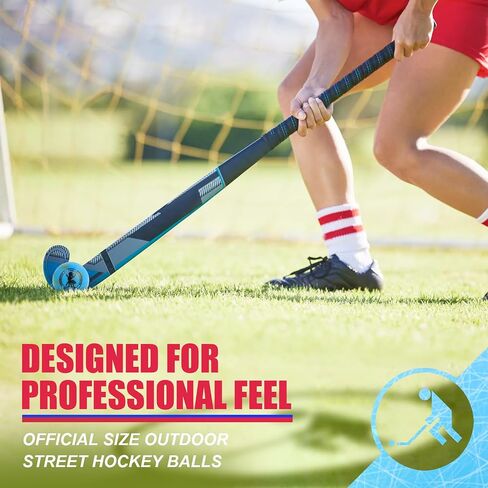 Street Hockey Balls - Official Outdoor Roller Balls for Indoor Games, Ideal for Sports Enthusiasts 12 Pack(Coloured) in Saudi Arabia
