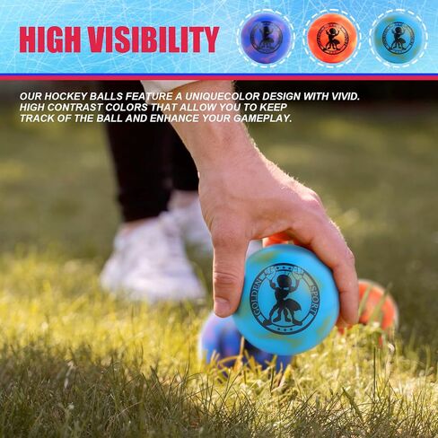 Street Hockey Balls - Official Outdoor Roller Balls for Indoor Games, Ideal for Sports Enthusiasts 12 Pack(Coloured) in Saudi Arabia