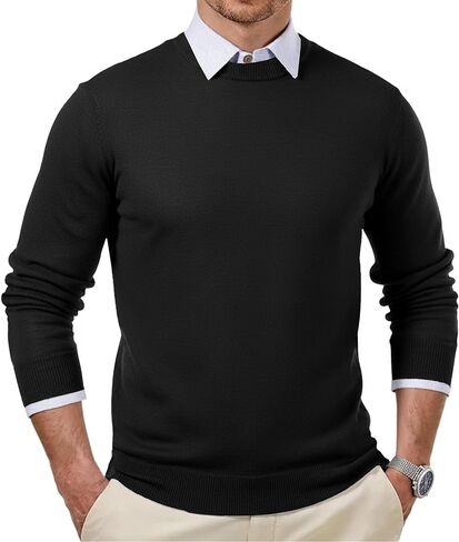 JMIERR الرجال 2025 الخريف الدافئ كنزة صوف سترة متماسكة الكلاسيكية Crewneck كم طويل سليم صالح لينة مريح الشتاء البلوزات in Saudi Arabia